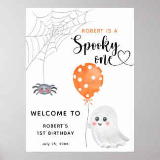 Póster Spooky One Bienvenido al 1er Cumpleaños