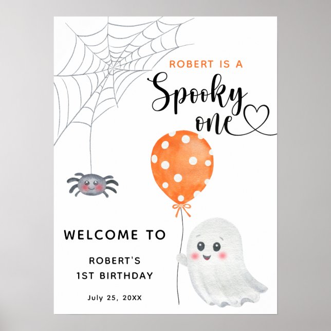 Póster Spooky One Bienvenido al 1er Cumpleaños (Frente)
