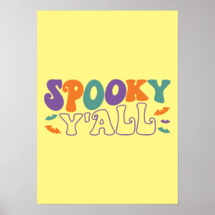 Póster Spooky Y'all - Halloween divertido