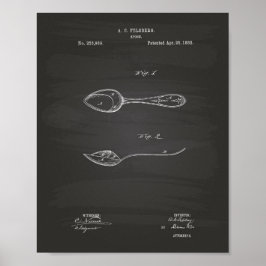Póster Spoon 1882 Patent Art - Chalkboard