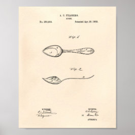 Póster Spoon 1882 Patent Art - Old Peper