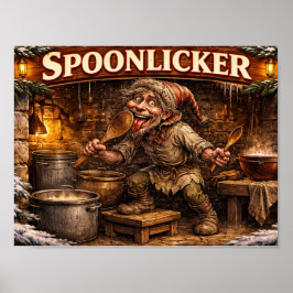 Póster Spoon Licker Icelandic Yule Lad postcard 
