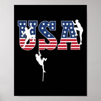 Póster Sport Climbing Usa Flag Proud American Patriotic C