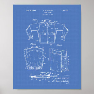 Póster Sport Jacket 1943 Patent Art Blueprint
