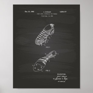 Póster Sport Shoe Runner 1965 Patent Art Chalkboard