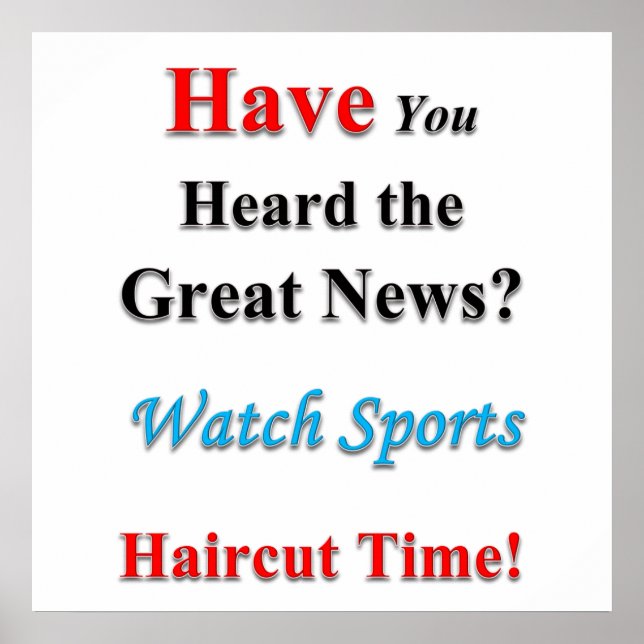 Póster Sports Haircut Sale Poster Matte (Frente)