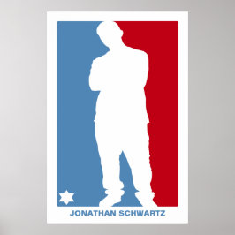 Póster Sports Star Bar Mitzvah Poster Azul y Rojo