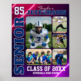 Póster Sports Team Senior Night Custom Photo Collage