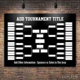 Póster Sports Tournament Bracket black