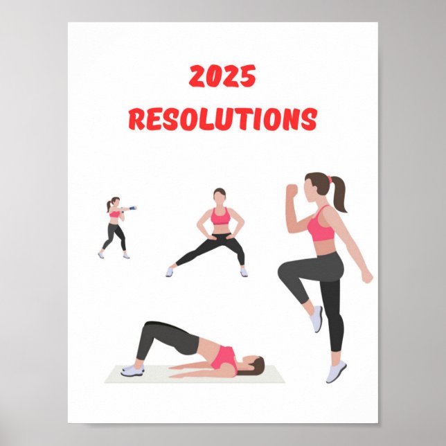 Póster Sportswoman 2025 Resoluciones Wall art (Frente)