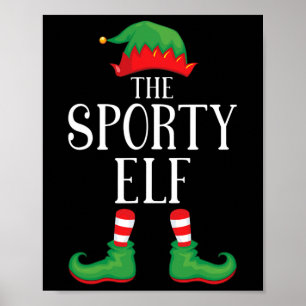 Póster Sporty Elf Mating Group Xmas Funny Family Christ