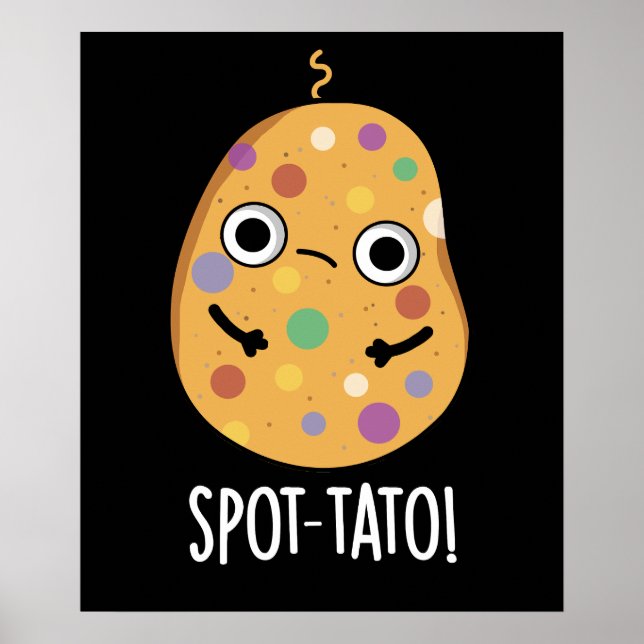 Póster Spot-tato Funny Potato Pun Dark BG (Frente)