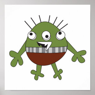 Póster spot the goofy green monster