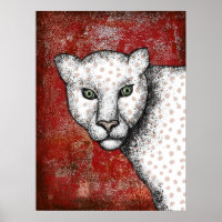 Spoted Leopard dice Hey Poster Wall Art