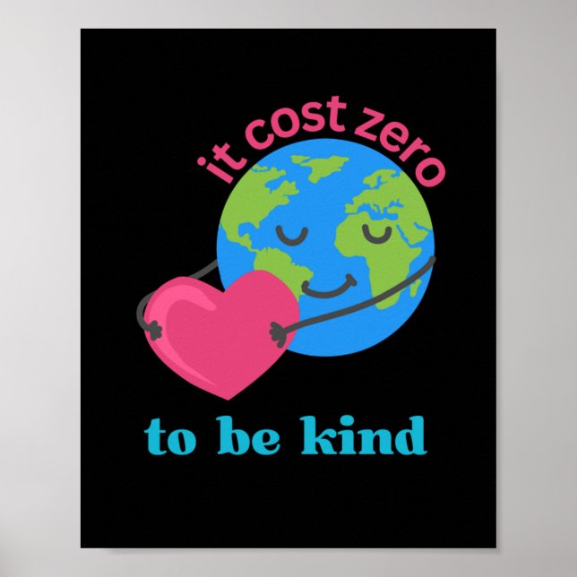 Póster Spread Kindness Earth And Heart Ilustracion Stick (Frente)