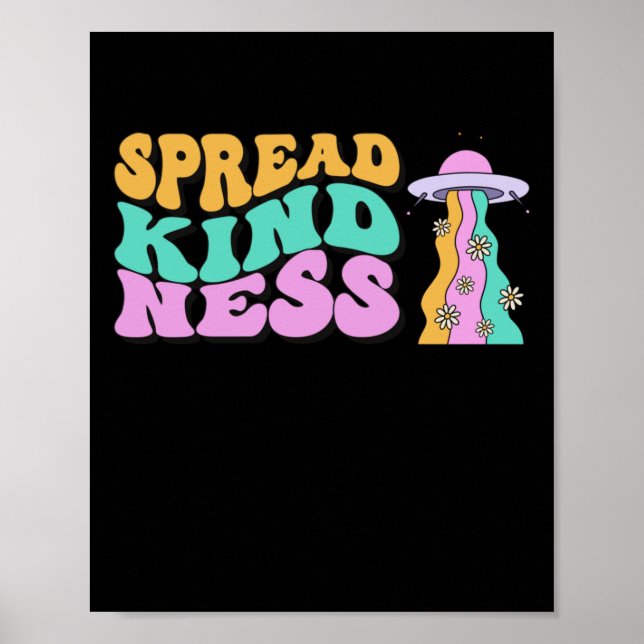 Póster Spread Kindness Pastel Ufo Pegatina Arcoiris (Frente)