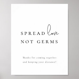 Póster Spread Love Not Germs Sanitizer Station Boda P