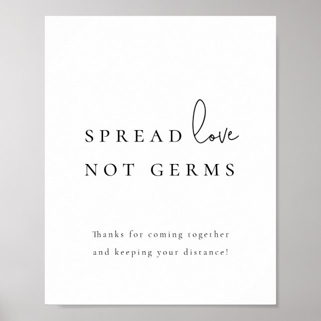 Póster Spread Love Not Germs Sanitizer Station Boda P (Frente)