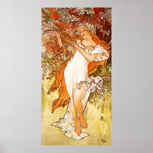 Póster Spring Alfons Mucha Art Nouveau