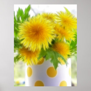 Póster Spring Dandelion Bouquet