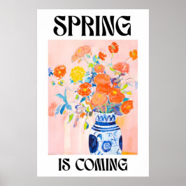 Póster Spring Floral Bouquet Art Print Vintage Vase