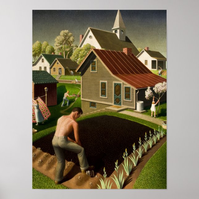 Póster Spring in Town, 1941 by Grant Wood (Frente)