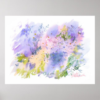 Póster Spring Meadow — Abstract Floral Watercolor