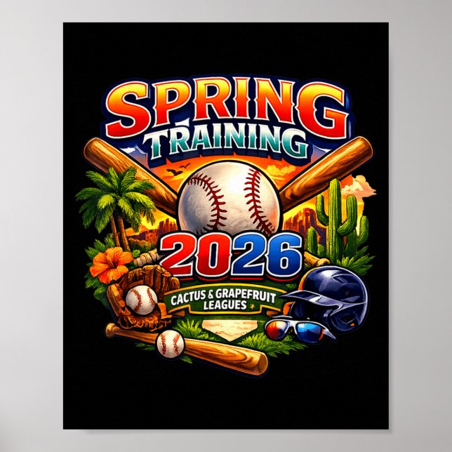 Póster Spring Training 2026 Baseball Fan Design Retro Pal (Frente)