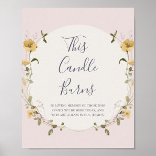 Póster Spring Wildflower Blush this Candle burns Wedding