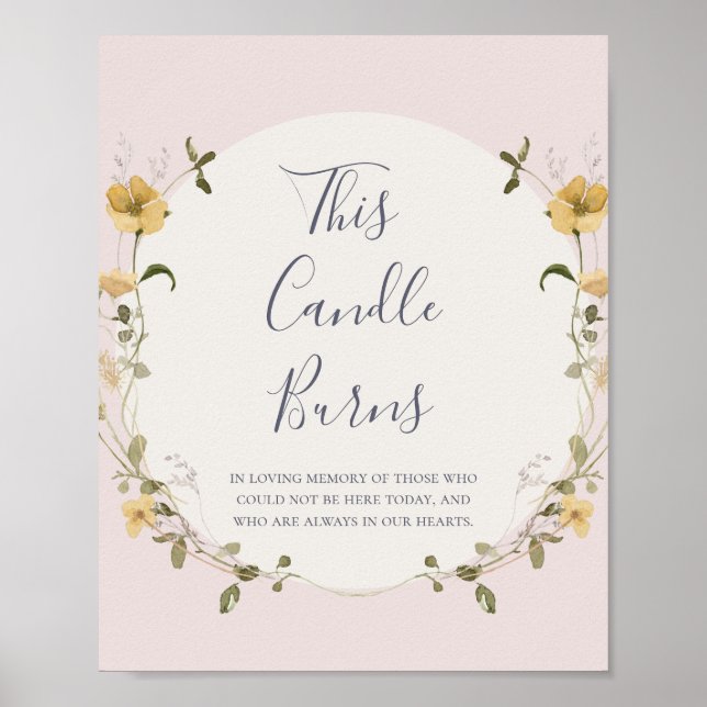 Póster Spring Wildflower Blush this Candle burns Wedding (Frente)