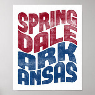 Póster Springdale Arkansas Poster City State Art Print