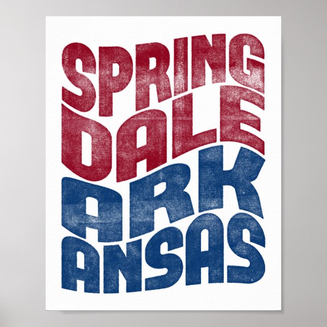 Póster Springdale Arkansas Poster City State Art Print (Frente)