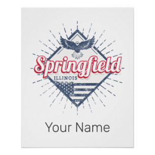 Póster Springfield City Illinois Estados Unidos