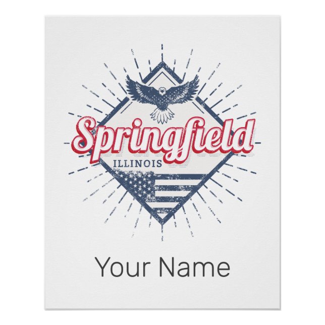 Póster Springfield City Illinois Estados Unidos (Anverso)