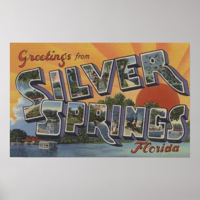 Póster Springs plateados, Florida - Escenas de letras gra (Frente)