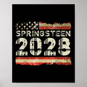 Póster Springsteen 2028 Bandera Americana 4 De Julio Muje