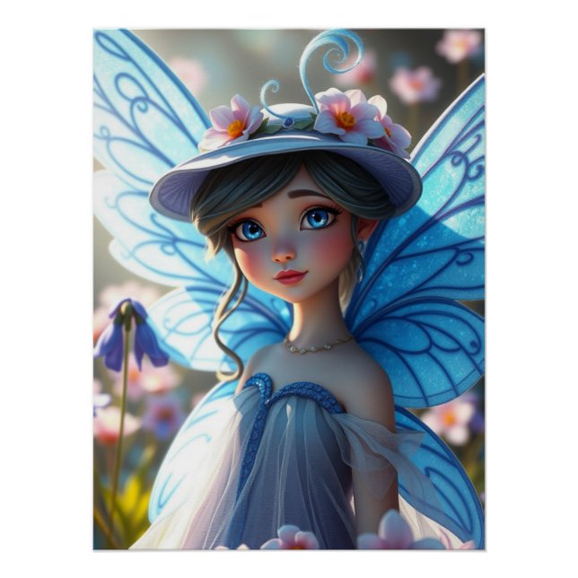 Póster Springtime Bluebell Fairy Art (Anverso)