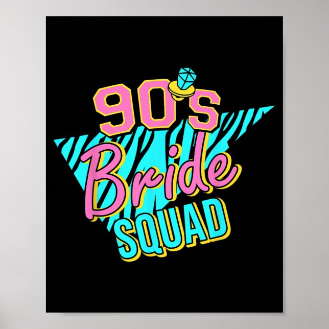 Póster Squad de Novia de los 90s Bridesmaid Retro Matchin (Frente)