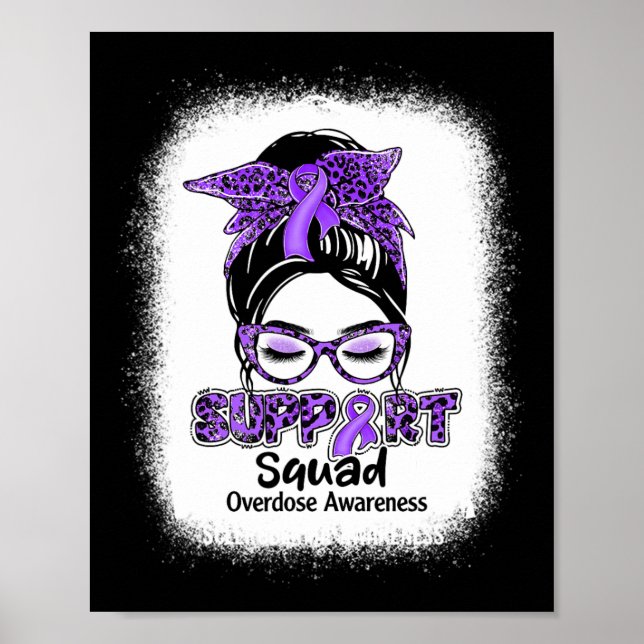 Póster Squad Messy Bun Cinta púrpura Conciencia sobre la  (Frente)