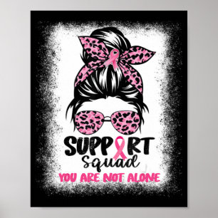 Póster Squad Messy Bun Guerrero Rosa Cáncer de Mama