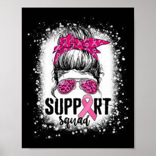 Póster Squad Messy Bun Guerrero Rosa Cáncer de Mama