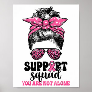 Póster Squad Messy Bun Guerrero Rosa Cáncer de Mama