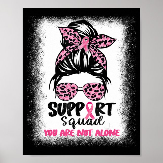 Póster Squad Messy Bun Guerrero Rosa Cáncer de Mama (Frente)
