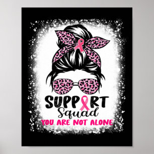 Póster Squad Messy Bun Guerrero Rosa Cáncer de Mama