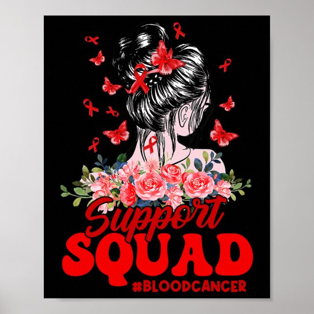 Póster Squad Messy Bun mariposa Mariposa Cinta roja (Frente)