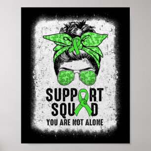 Póster Squad Messy Bun Warrior Green Mental Health Awaren