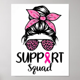 Póster Squad Moño Desordenado Leopardo Rosa Conciencia de