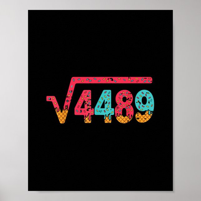 Póster Square Root 4489 Slang Math Teacher Six Seven 6 7  (Frente)