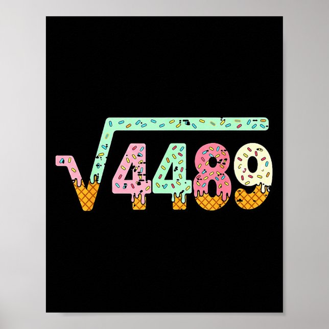 Póster Square Root 4489 Slang Math Teacher Six Seven 6 7  (Frente)