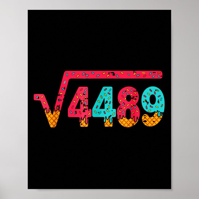 Póster Square Root 4489 Slang Math Teacher Six Seven 6 7  (Frente)